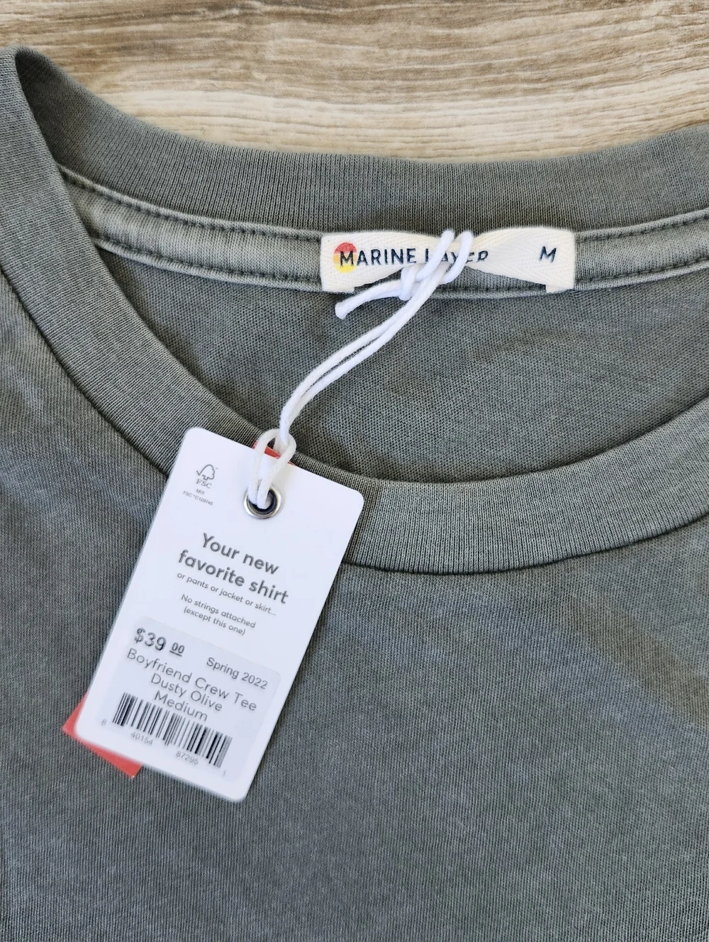 Marine Layer Boyfriend Crew Tee Bundle Of 3 Black, White, Dusty Olive M - Picture 9 of 16